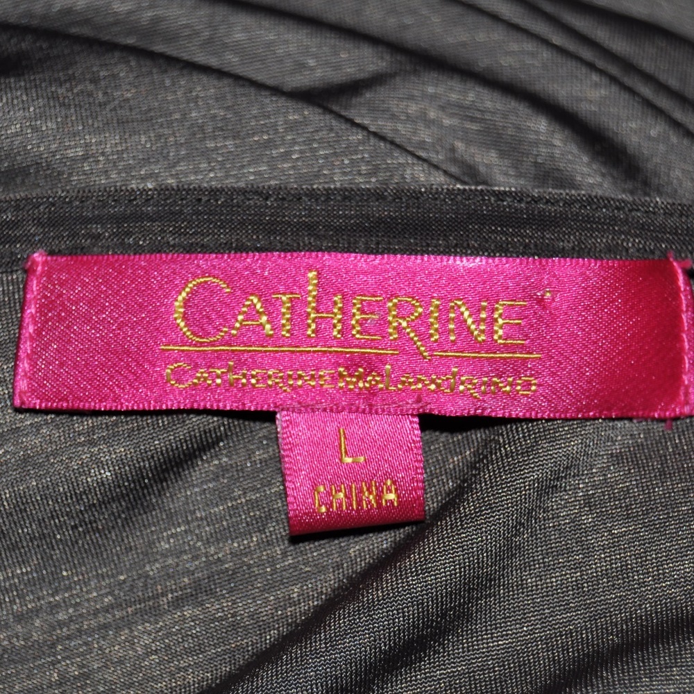 033 CATHERINE MALANDRINO Olive Melange Lansbury Dress sz L - Picture 7 of 8
